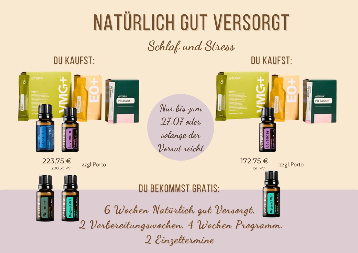 Angebot Natürlich gut versorgt: Schlaf und Stress, nur bis zum 27.07 oder solange der Vorrat reicht